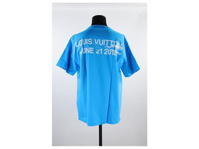 Camiseta Louis Vuitton Virgil Abloh azul algodão - vista 2