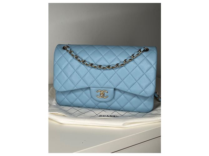 Timeless Chanel Zeitloser Klassiker Jumbo Hellblau - Ansicht 2