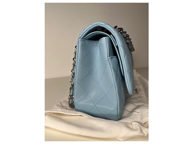 Timeless Chanel Zeitloser Klassiker Jumbo Hellblau - Ansicht 5