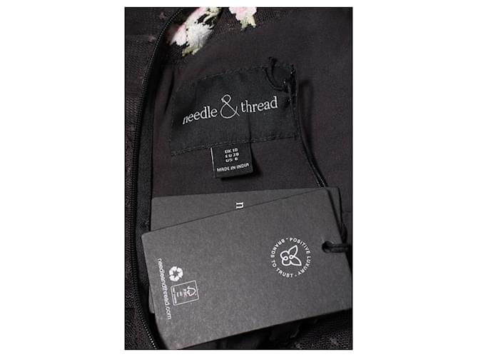 Abito maxi floreale nero Needle & Thread - vista 3