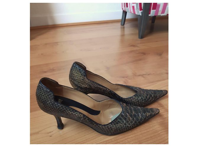 Autre Marque Stefan Back Python Pumps Khaki Brown Python print - view 3