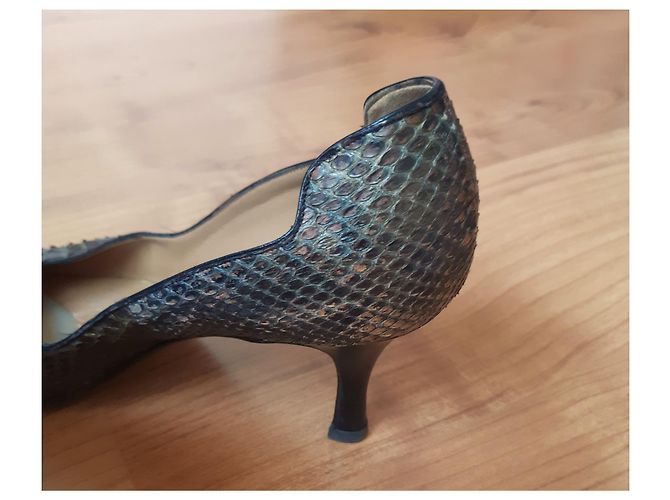 Autre Marque Stefan Back Python Pumps Khaki Brown Python print - view 5