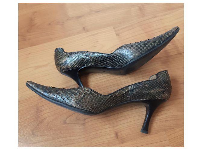 Autre Marque Stefan Back Python Pumps Khaki Brown Python print - view 8