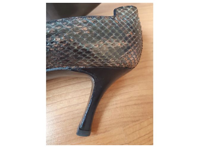 Autre Marque Stefan Back Python Pumps Khaki Brown Python print - view 9