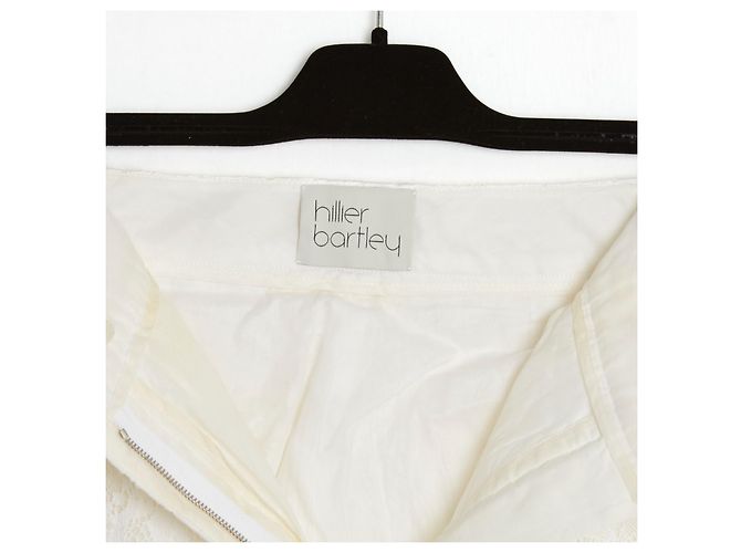 Autre Marque Pantalón ancho de encaje de algodón blanco Hillier Bartley - vista 3