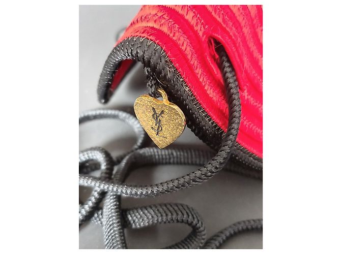 Bolso Yves Saint Laurent de seda tejida roja - vista 5