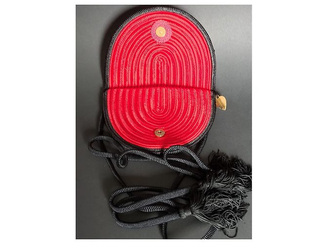 Bolso Yves Saint Laurent de seda tejida roja - vista 6
