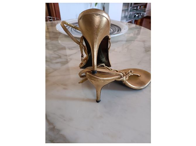 Sandali Infradito Chanel Gioiello Pelle Oro D'oro - vista 6