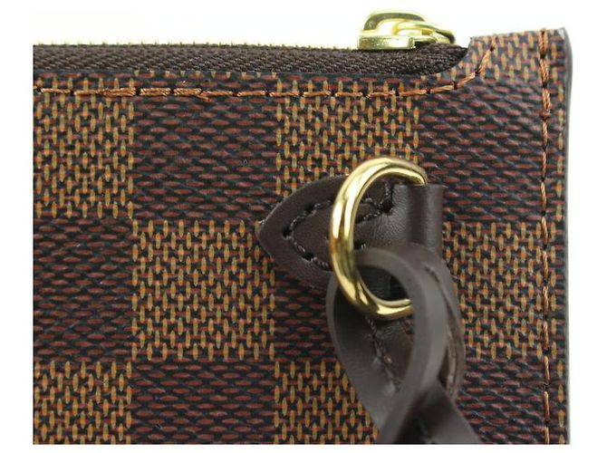 Louis Vuitton Damier Ebene Neverfull Pochette MM oder GM Wristlet Pouch - Ansicht 5