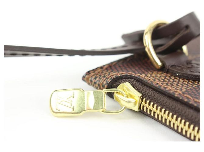Louis Vuitton Damier Ebene Neverfull Pochette MM oder GM Wristlet Pouch - Ansicht 9