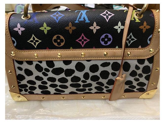 Louis Vuitton 2003 gebrauchte mehrfarbige dalmatinische Tasche Schwarz - Ansicht 2