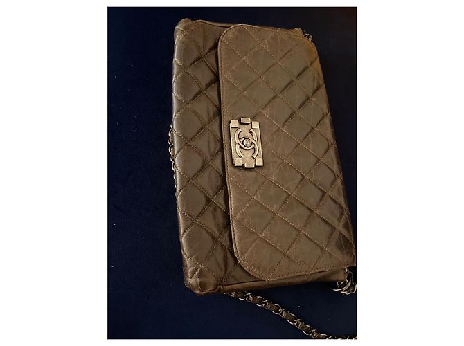 Borsa Chanel Boy in pelle marrone - vista 6