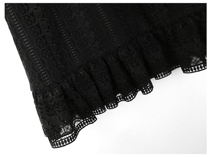 Three Floors Fashion Mini abito in pizzo nero a tre piani - vista 3
