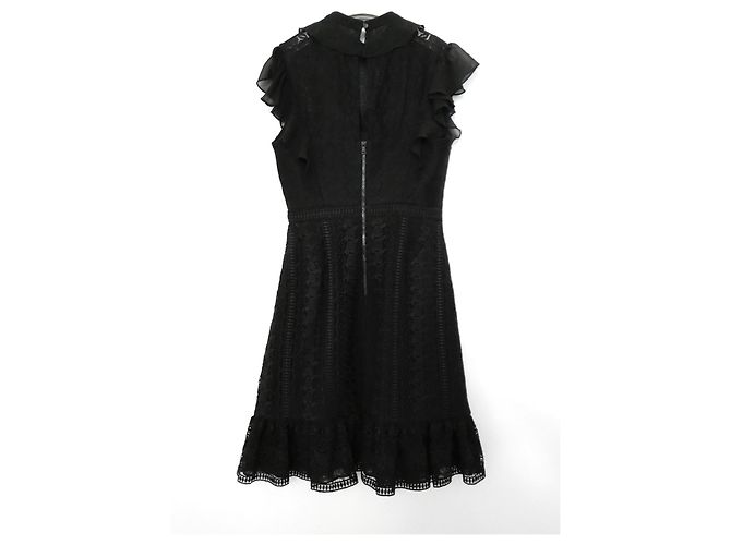 Three Floors Fashion Mini abito in pizzo nero a tre piani - vista 5