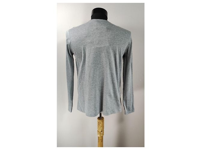 T By Alexander Wang T-shirt grigio a maniche lunghe in cotone - vista 2