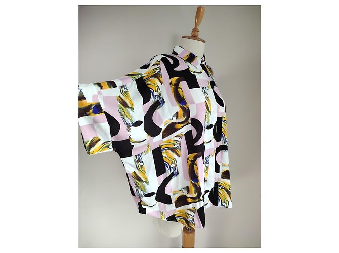 Monki Oversize Hemd Viscose Mehrfarbig Mehrfarben - Ansicht 2