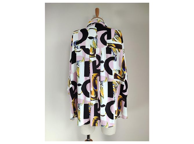 Monki Oversize Hemd Viscose Mehrfarbig Mehrfarben - Ansicht 3