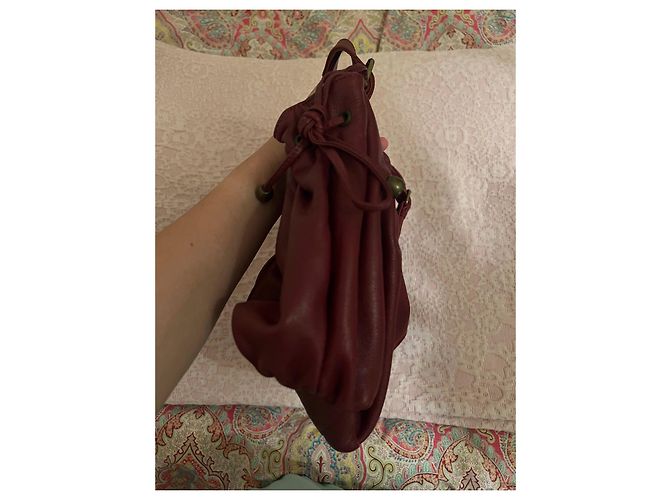 Borsa a mano Gerard Darel 24h in pelle rosso bordeaux Bordò - vista 2