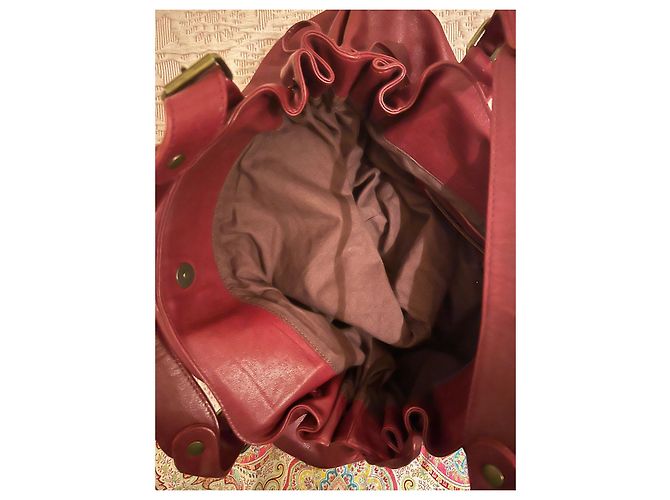Borsa a mano Gerard Darel 24h in pelle rosso bordeaux Bordò - vista 5
