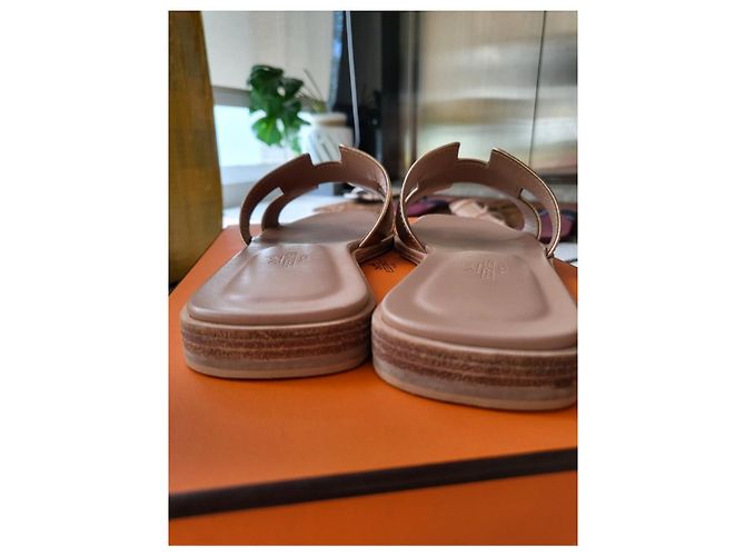 Hermès Oran Sandalen Metallisch - Ansicht 6