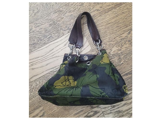 Miu Miu borsa tote bag floreale Marrone Verde Giallo - vista 7