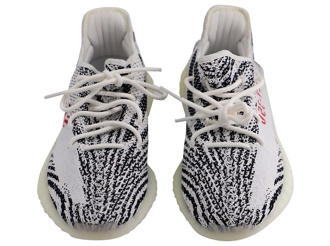 Autre Marque ADIDAS YEZY BOOST 350 V2 Sneakers Zebra in Cotone Bianco - vista 2