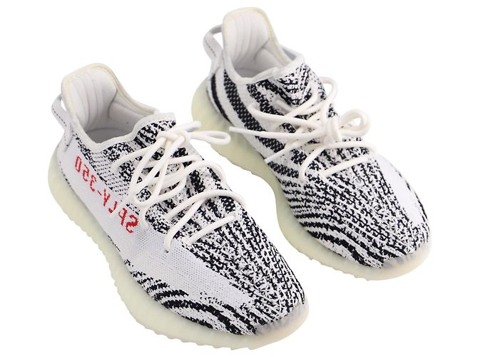 Autre Marque ADIDAS YEZY BOOST 350 V2 Sneakers Zebra in Cotone Bianco - vista 5