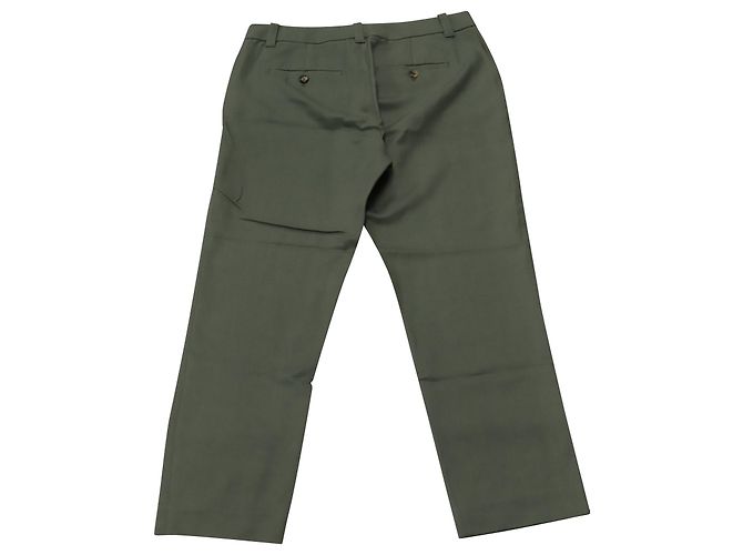 Pantalones rectos Vince de algodón verde oliva - vista 2