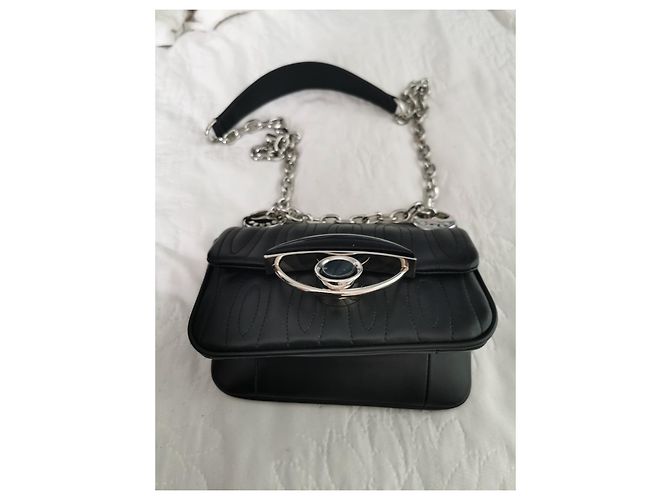 Mini borsa a mano Kenzo Tali in pelle d'agnello nera trapuntata Nero Silver hardware - vista 10