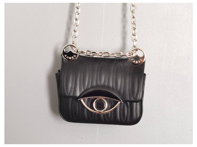 Mini borsa a mano Kenzo Tali in pelle d'agnello nera trapuntata Nero Silver hardware - vista 14