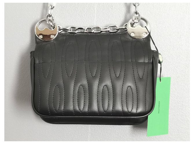 Mini borsa a mano Kenzo Tali in pelle d'agnello nera trapuntata Nero Silver hardware - vista 15