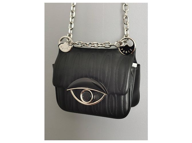 Mini borsa a mano Kenzo Tali in pelle d'agnello nera trapuntata Nero Silver hardware - vista 4