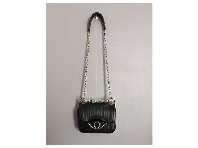 Mini borsa a mano Kenzo Tali in pelle d'agnello nera trapuntata Nero Silver hardware - vista 7