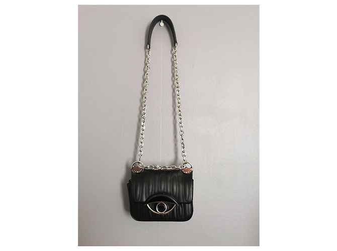 Mini borsa a mano Kenzo Tali in pelle d'agnello nera trapuntata Nero Silver hardware - vista 8