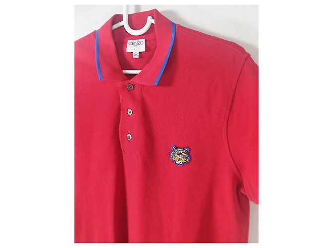Polo Kenzo a righe rosse e blu in cotone Rosso - vista 2