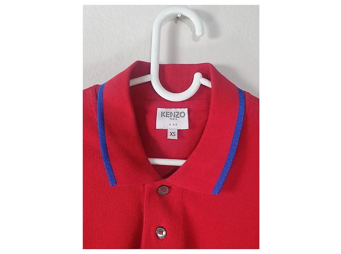 Polo Kenzo a righe rosse e blu in cotone Rosso - vista 4