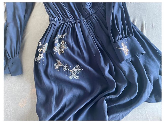 Zadig & Voltaire Strass Denken Sie daran, Kleid Blau - Ansicht 11