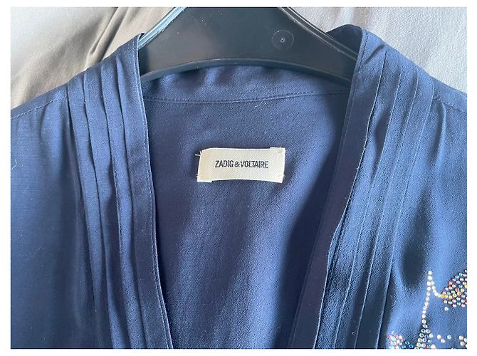 Zadig & Voltaire Strass Denken Sie daran, Kleid Blau - Ansicht 9