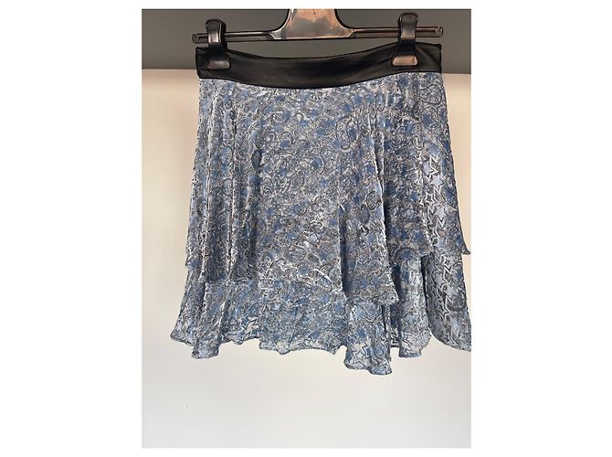 Zadig & Voltaire Minifalda Jim Velours Devore Azul - vista 3