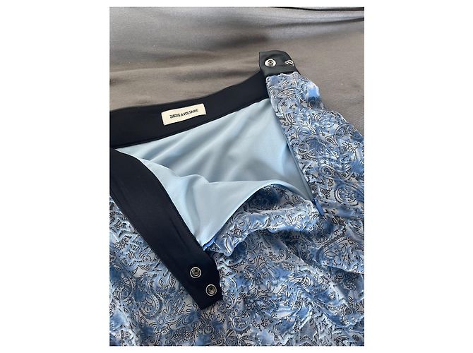 Zadig & Voltaire Minifalda Jim Velours Devore Azul - vista 4