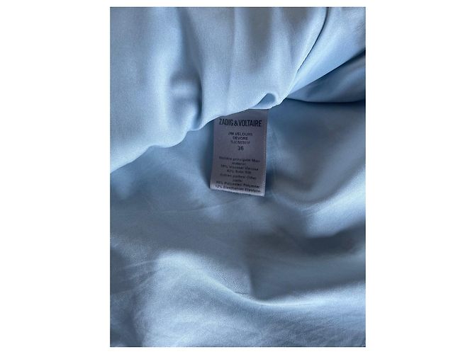 Zadig & Voltaire Minifalda Jim Velours Devore Azul - vista 7