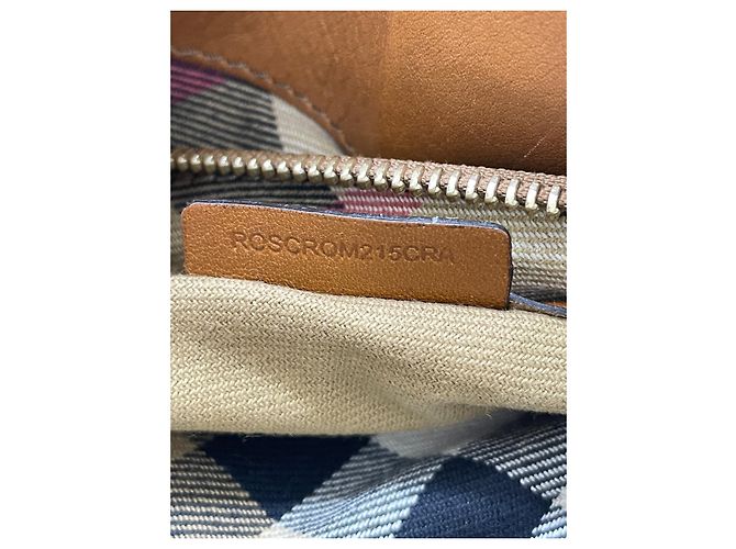 Borsa a tracolla Burberry in pelle marrone - vista 8