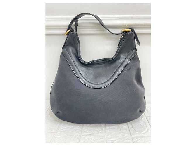 Borsa Hobo Gucci Jackie Nera in Tessuto e Pelle Nero - vista 6