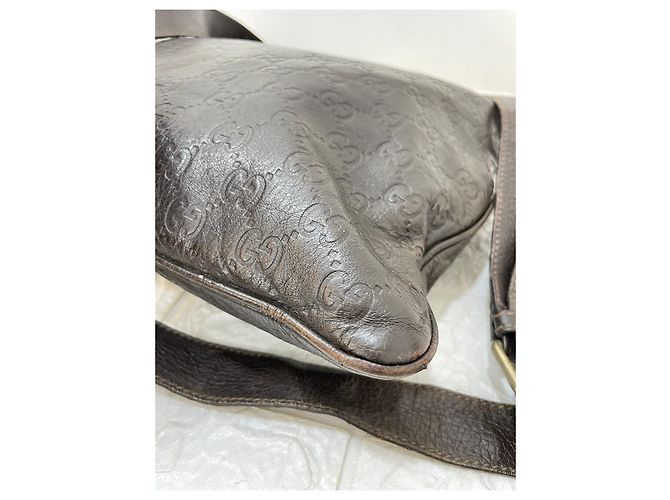 Gucci Borsa messenger unisex in pelle Marrone - vista 10