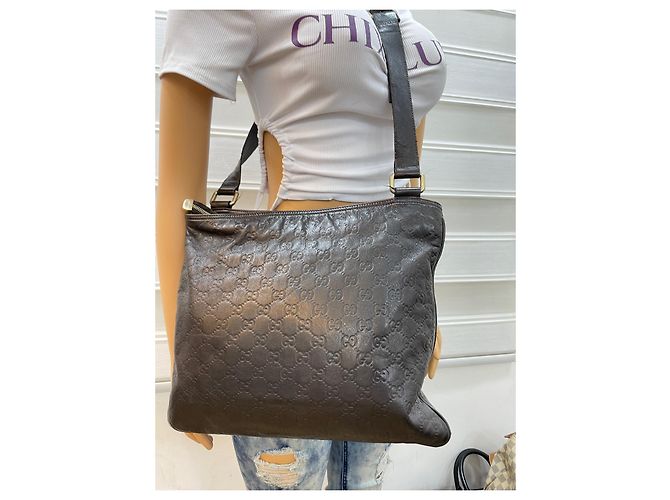 Gucci Borsa messenger unisex in pelle Marrone - vista 11
