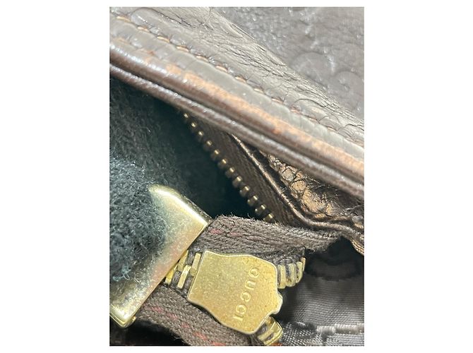 Gucci Borsa messenger unisex in pelle Marrone - vista 12