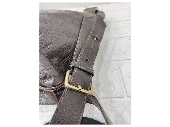 Gucci Borsa messenger unisex in pelle Marrone - vista 7