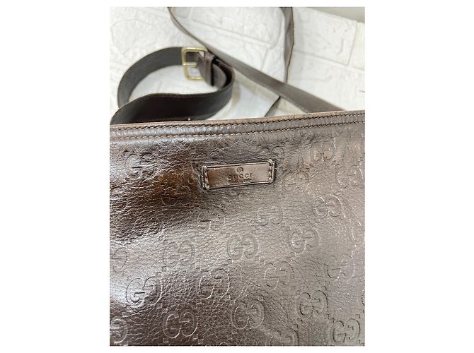 Gucci Borsa messenger unisex in pelle Marrone - vista 8