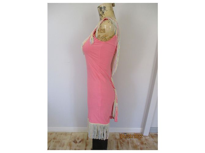 Vestido de flecos Manoush Cancan de algodón rosa - vista 2