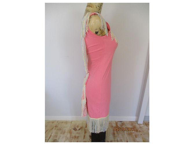 Vestido de flecos Manoush Cancan de algodón rosa - vista 3